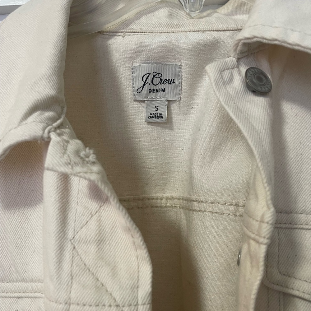 J.Crew Relaxed Denim Jacket in Ecru - Picture 4 of 5